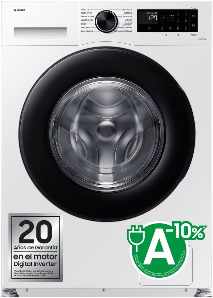 Lavadora Samsung WW11DG5B25AEEC 11 kg 1400 RPM - Carga Frontal con Programas Normal Delicado Heavy Duty y Bloqueo Infantil-Palolyhaven