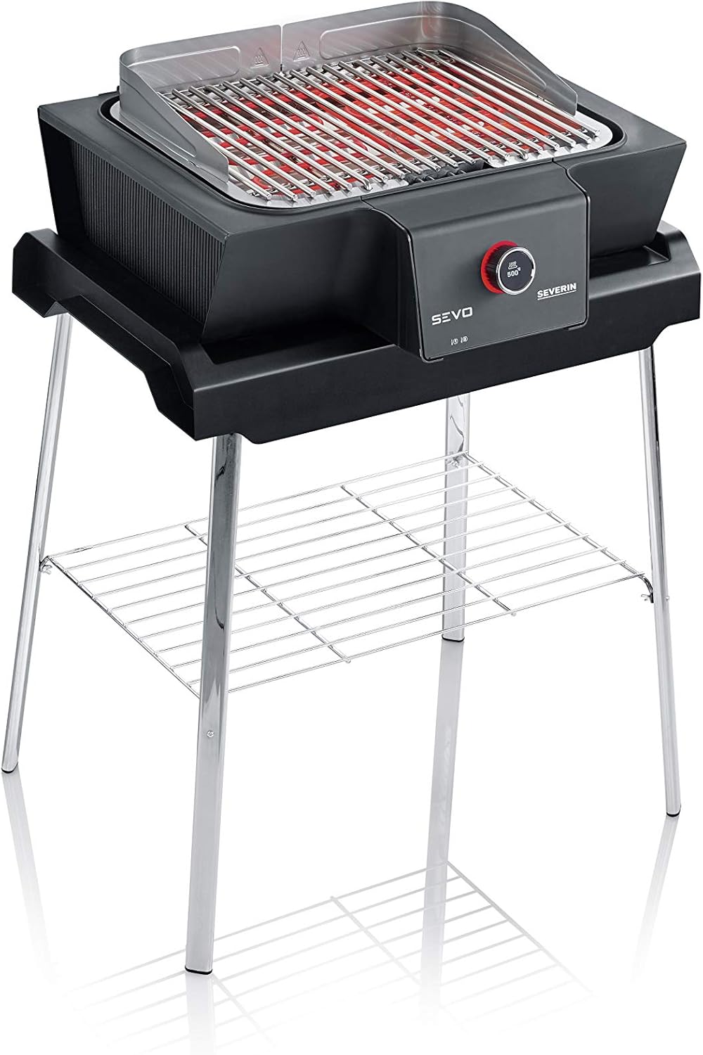 SEVERIN SEVO GS PG 8119 barbacoa eléctrica con base - interior exterior - acero inoxidable - negro-Palolyhaven