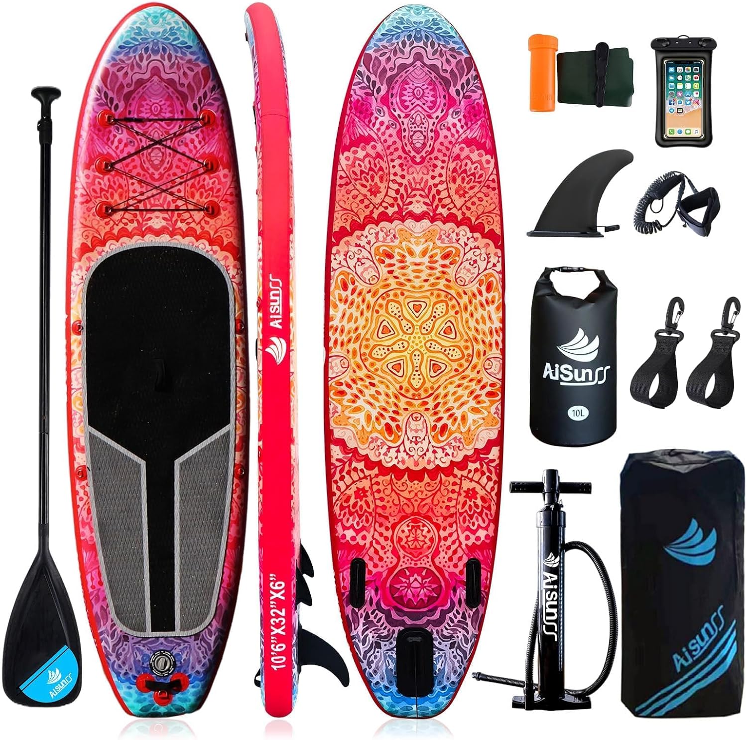 Tabla Paddle Surf Hinchable para Yoga 305x81 cm - PVC Resistente - Con Alfombrilla Antideslizante y Accesorios SUP - Capacidad 350 Libras-Palolyhaven