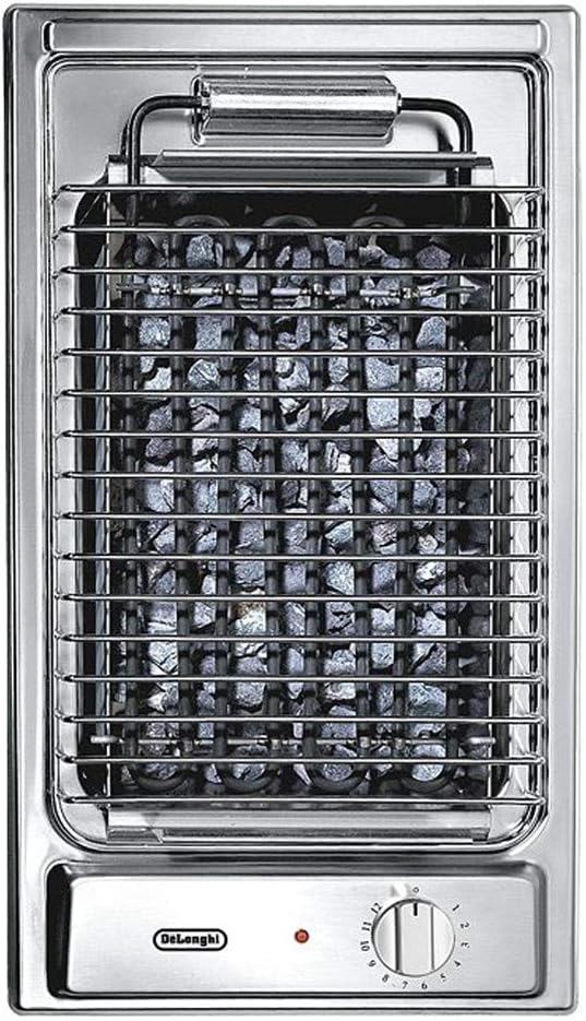 Barbacoa Eléctrica de Mesa 2400W con Rejilla y Tapa de Acero Inoxidable - Parrilla Eléctrica Compacta para Cocina Interior y Terraza-Palolyhaven