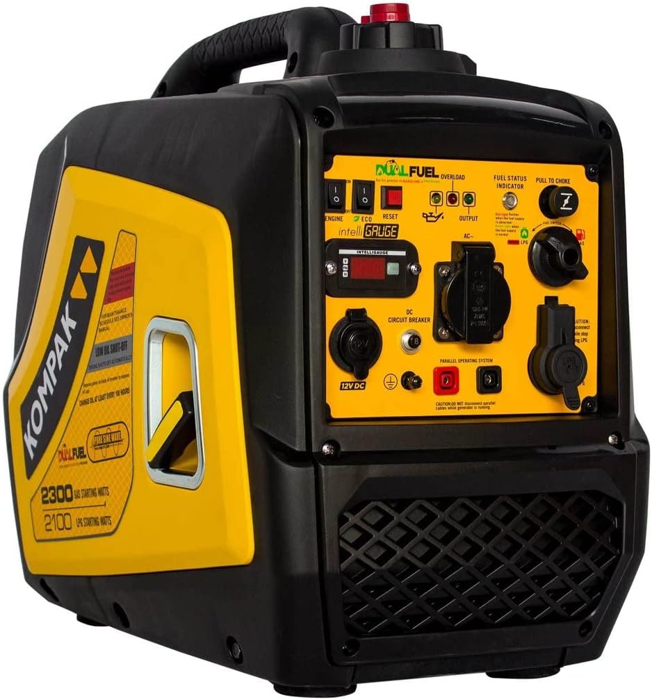 KOMPAK KGG20Ei-DF generador inverter dual fuel - gasolina o gas LPG - 230 V - 2,3 kW máximo - bajo ruido-Palolyhaven