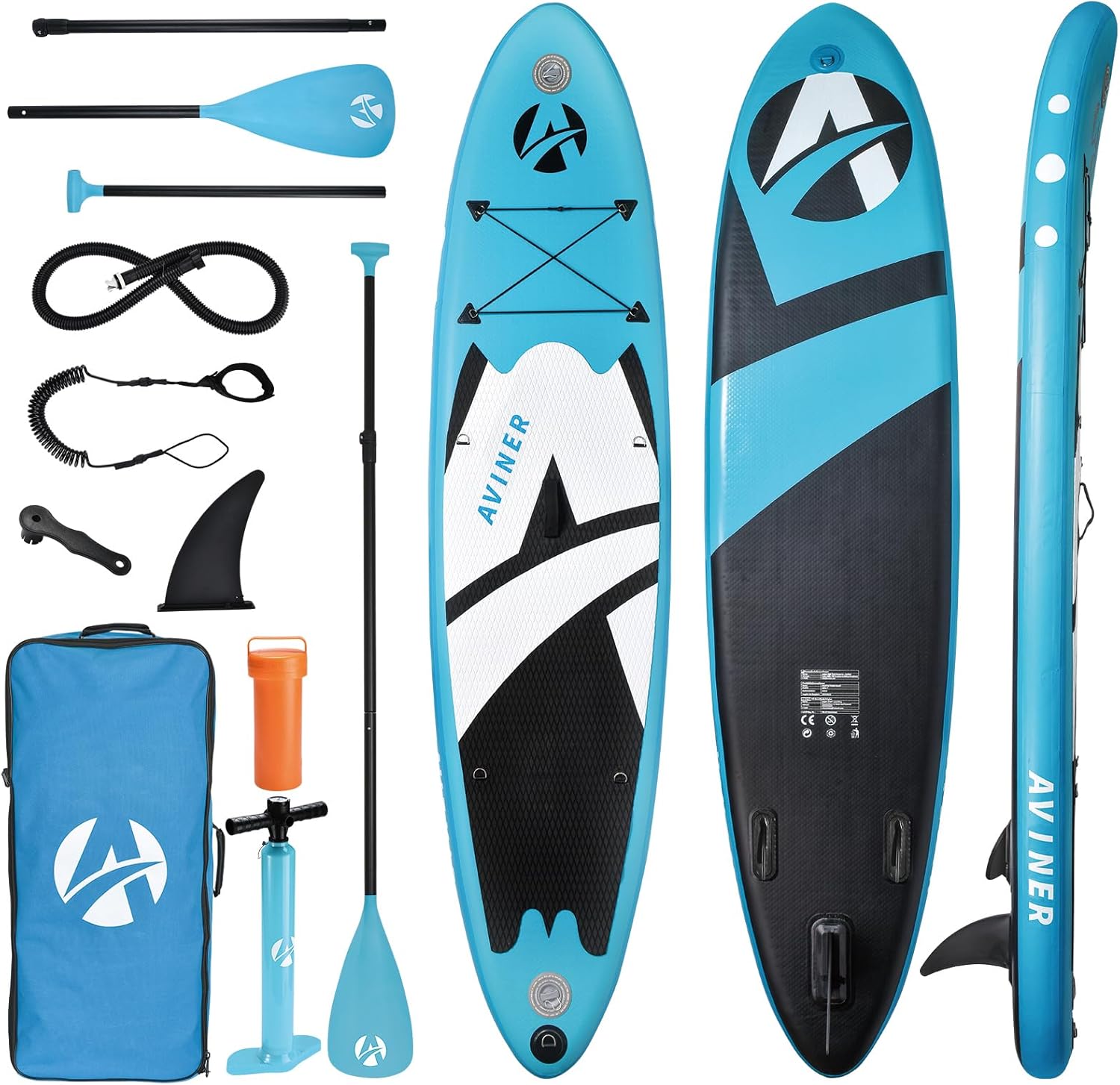 Tabla Paddle Surf Hinchable 305x71x15 cm - SUP Board con Remo Ajustable y Mochila - Capacidad 150 kg - Azul Claro para Jóvenes y Adultos-Palolyhaven