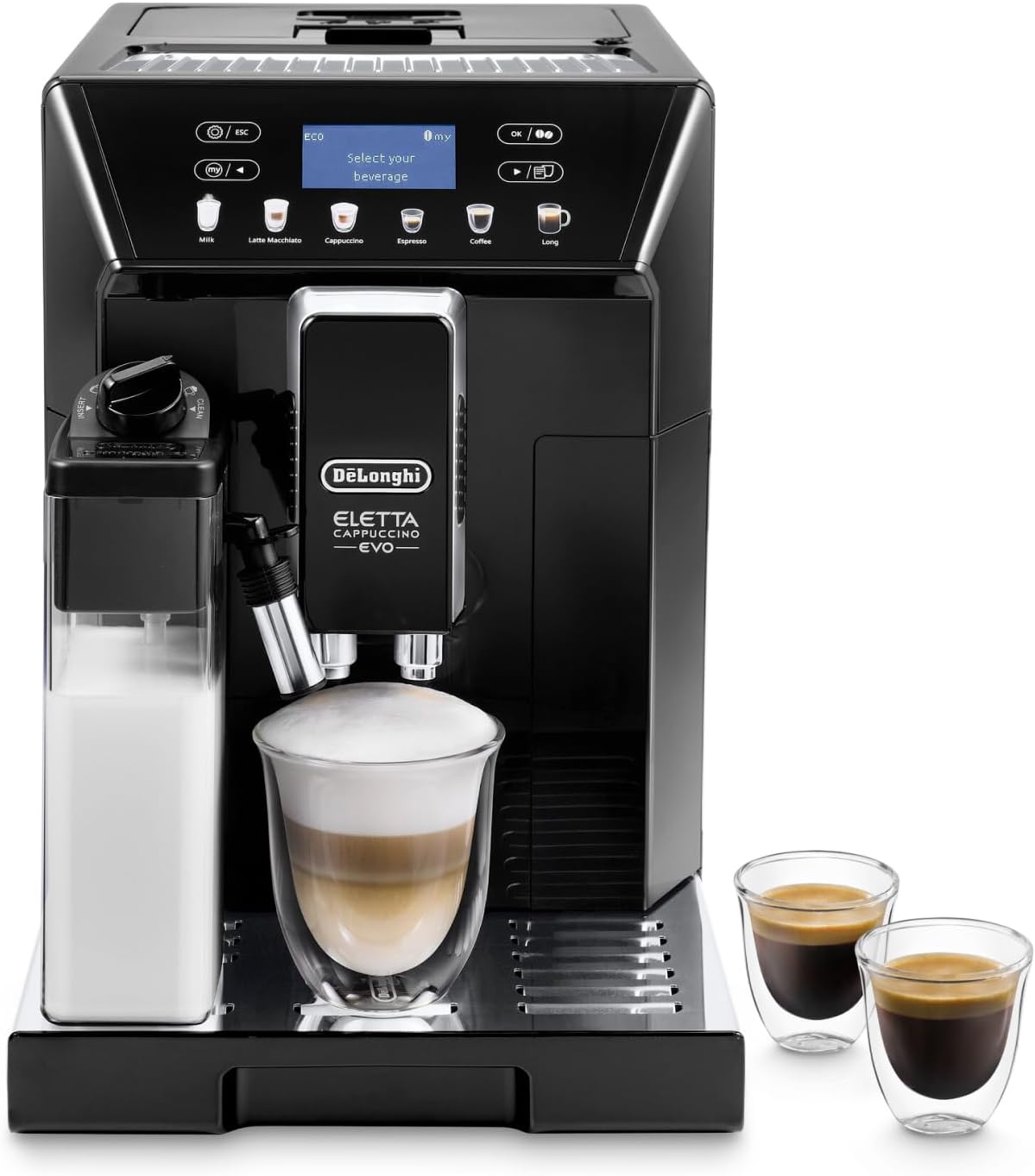 DeLonghi Eletta Cappuccino ECAM46.860.B Cafetera Automática de Café en Grano con Sistema LatteCrema y Espumador de Leche Negro-Palolyhaven