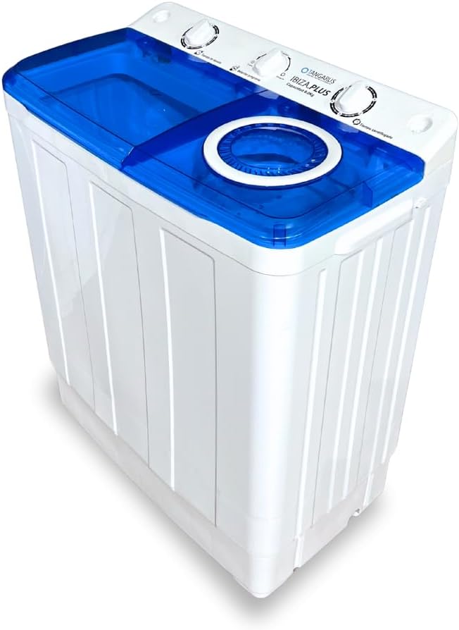 Lavadora Portátil Tangarus Ibiza PLUS XL 8 kg Carga Superior - Automática 1400 RPM para Camping con Programas Normal Voluminoso y Delicado-Palolyhaven