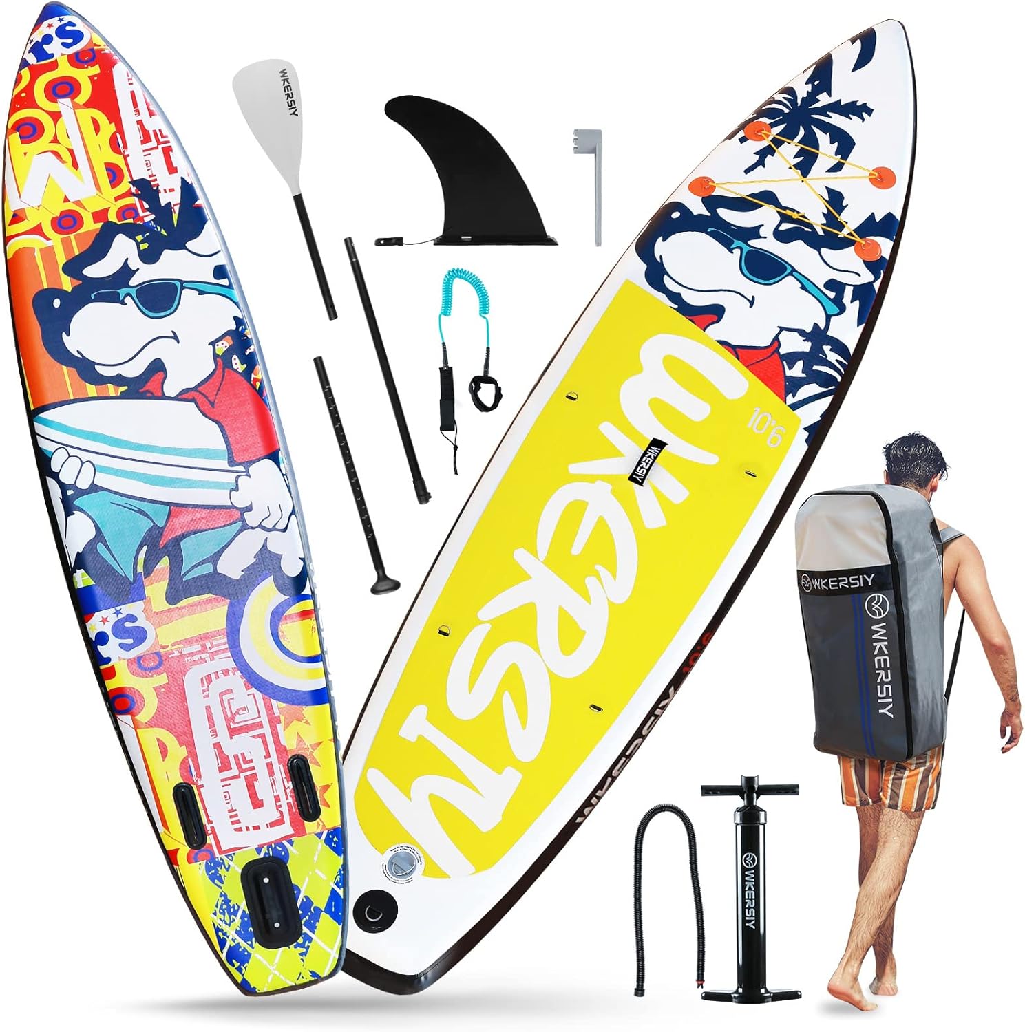 Lixada tabla paddle surf hinchable - PVC - remo doble uso - asiento kayak - 305 x 79 cm - hasta 330 libras-Palolyhaven
