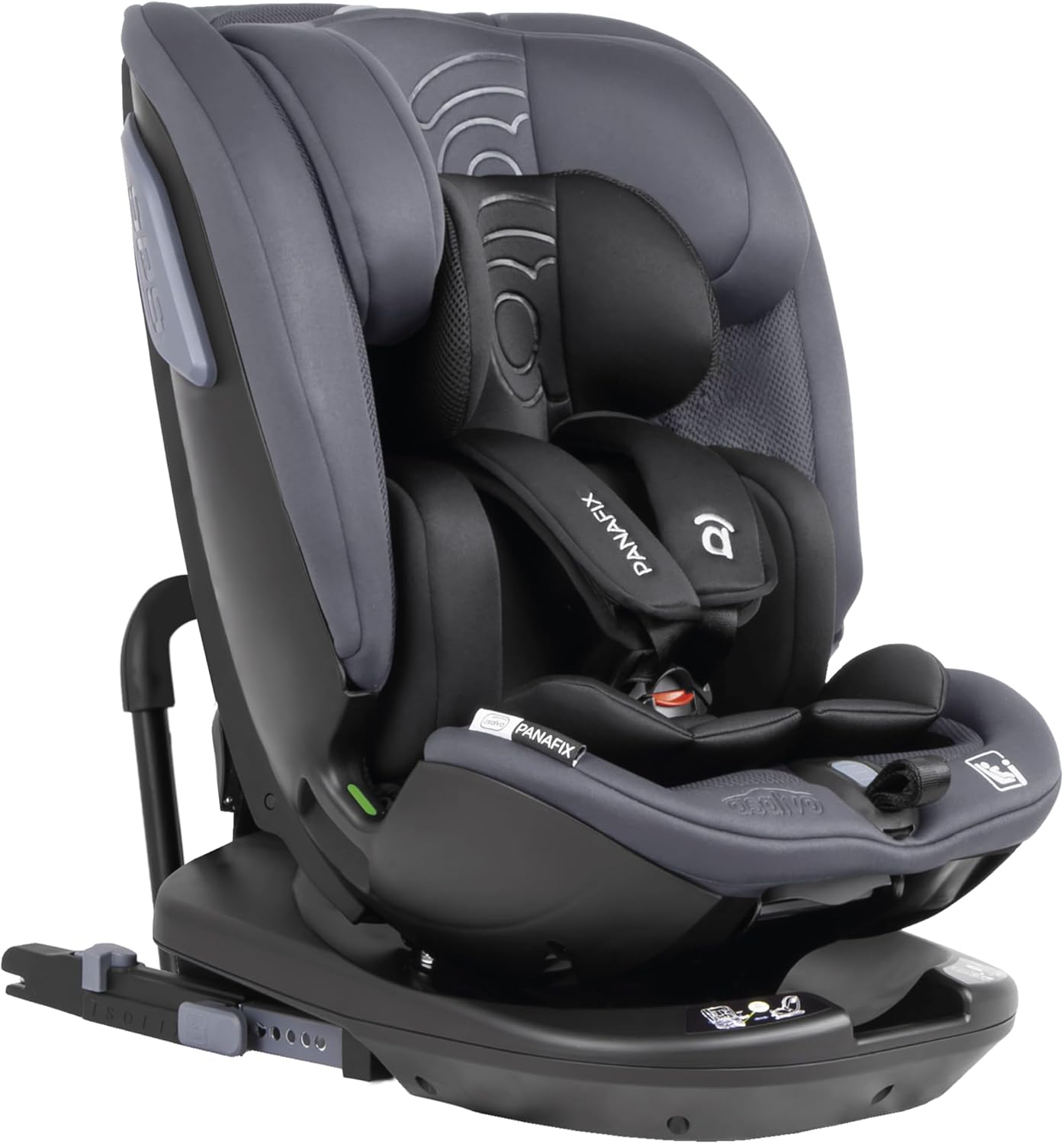 Silla de coche Panafix ISOFIX Top Tether 40-150 cm giratoria 360 evolutiva gris-Palolyhaven