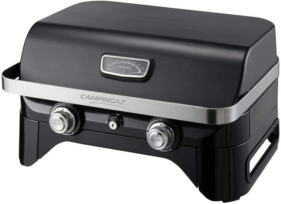 Campingaz Attitude 2100 LX barbacoa gas 2 quemadores 5kW hierro fundido termometro portatil camping exterior - barbacoa gas compacta premium - cocina exterior-Palolyhaven
