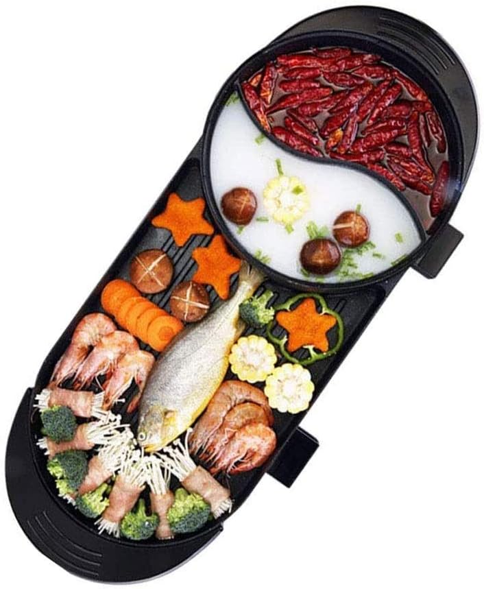 WENSHENG barbacoa eléctrica interior - olla caliente parrilla - antiadherente - sin humo - 220 V-Palolyhaven