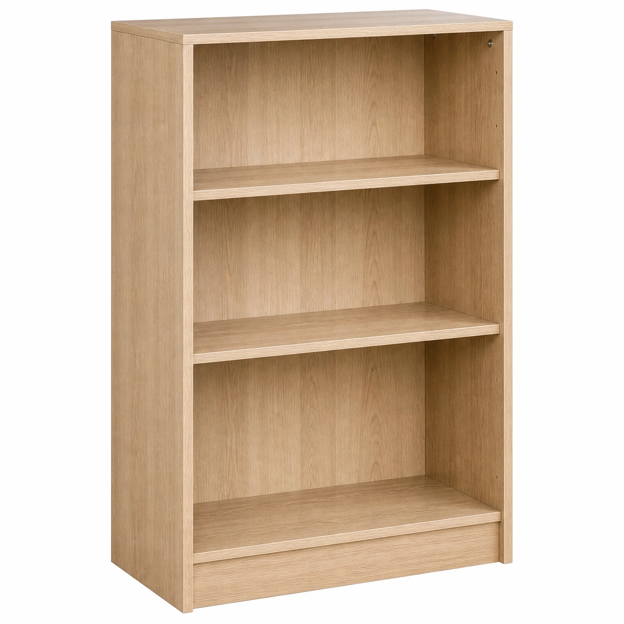 Estanteria compacta de madera con tres niveles abiertos-meubario