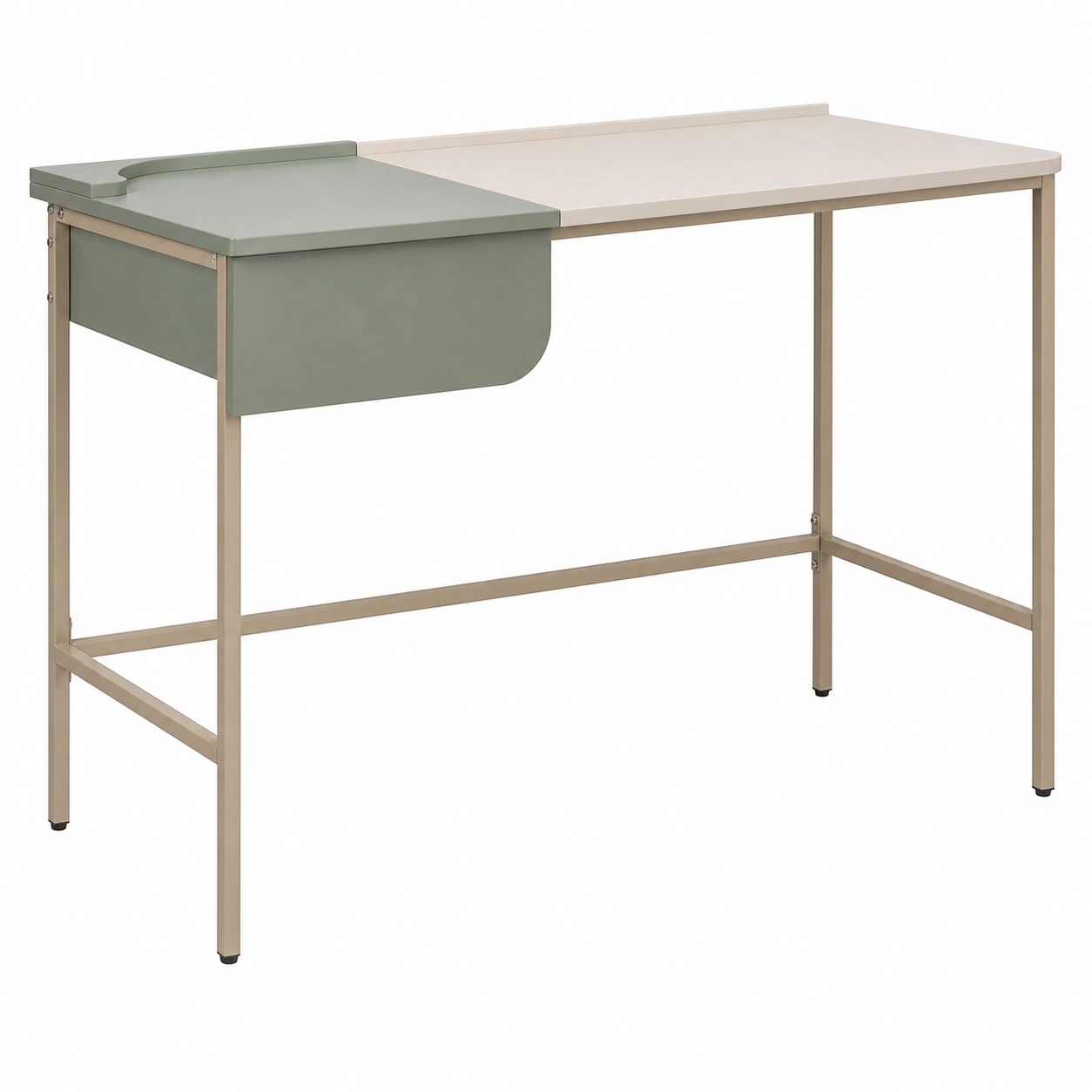 Escritorio moderno bicolor Verde salvia y beige-meubario