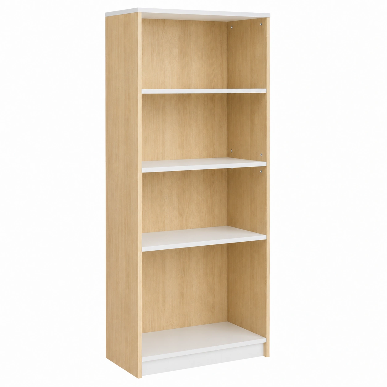 Estanteria alta de 5 niveles estilo minimalista madera y blanco-homexaio