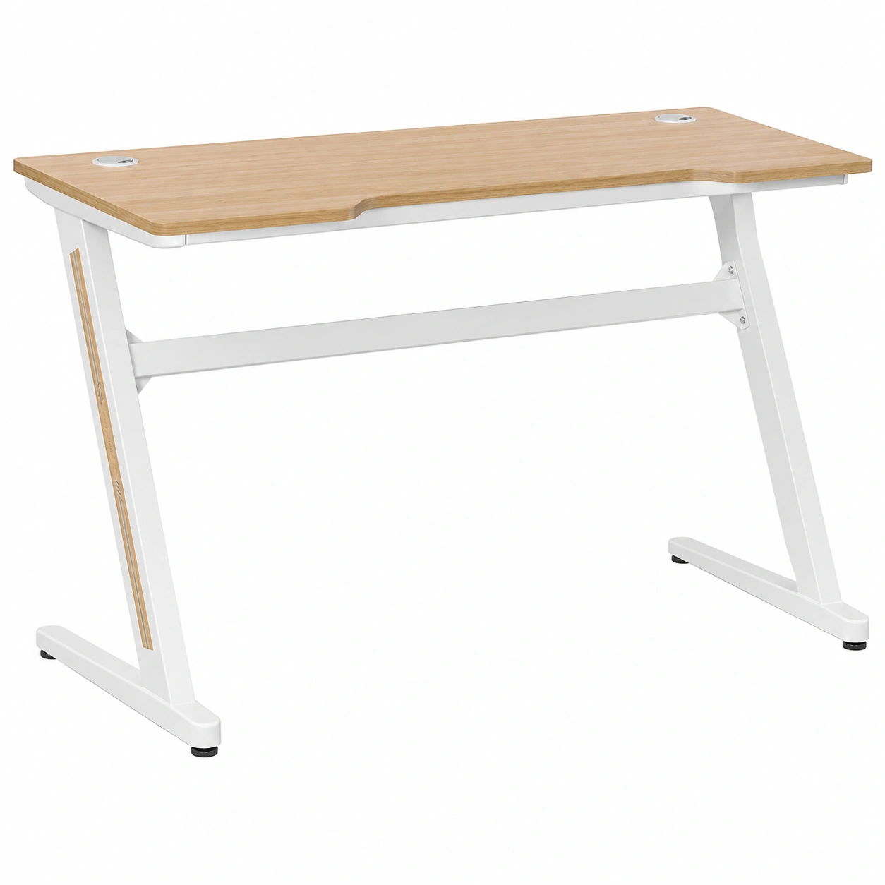 Escritorio gamer ergonomico con estructura metalica y gestion de cables moderna-homexaio