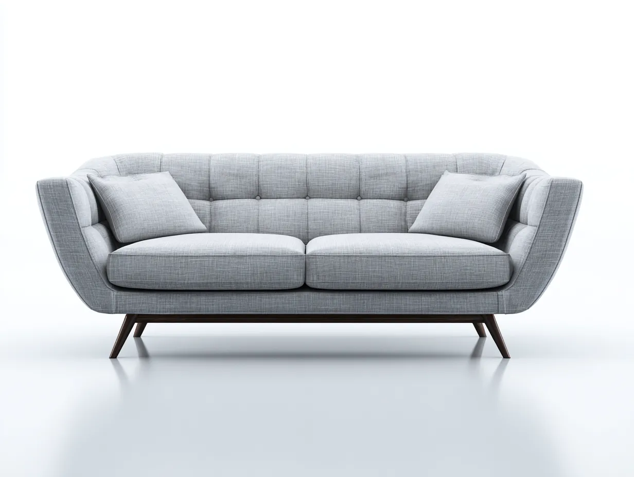 Divano a due posti - Tessuto-Legno - 165x88x84 cm - Grigio chiaro - Stile moderno-Havengohub