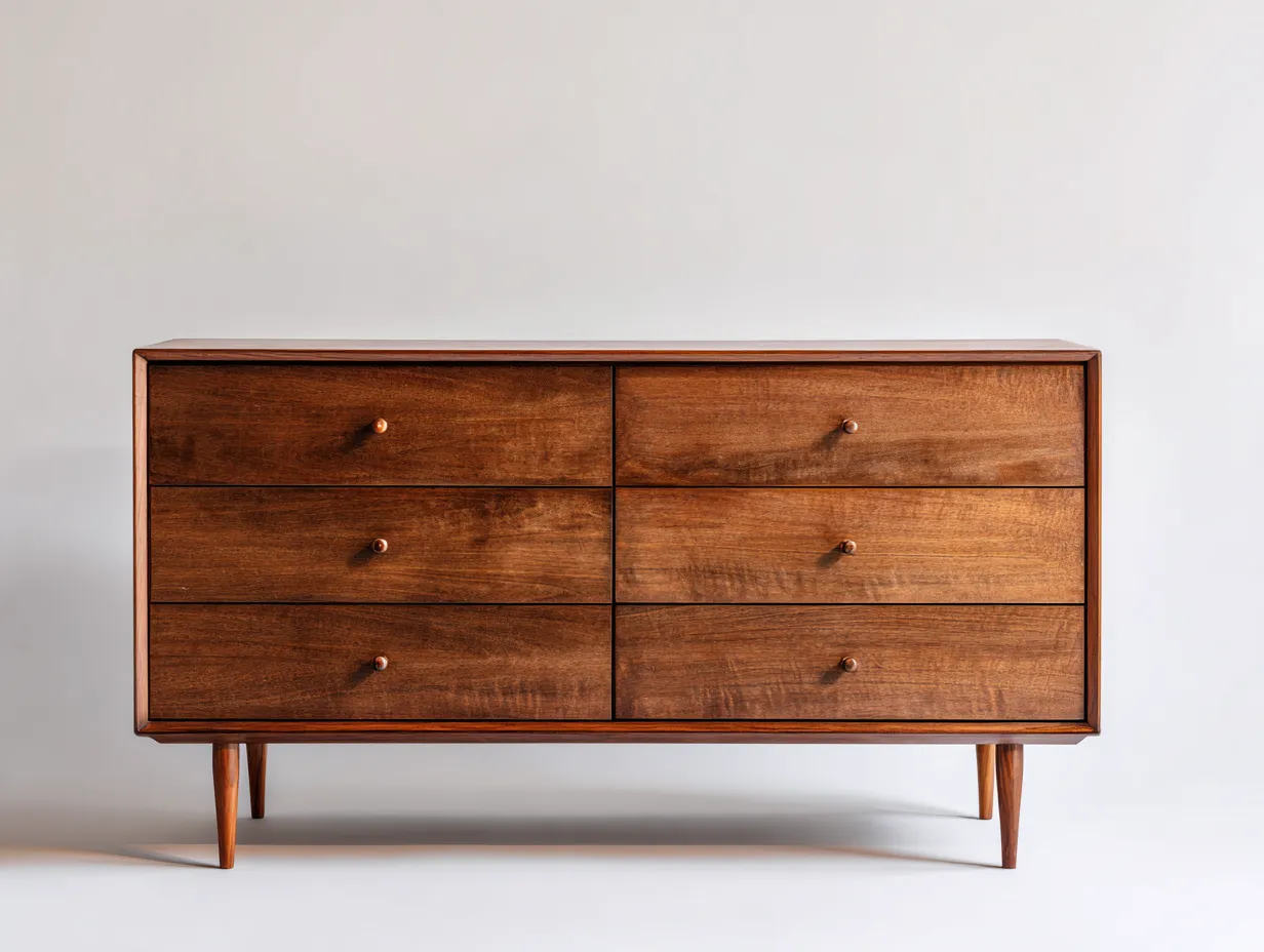 Cassettiera-Legno-135x45x78 cm-Marrone-Noce-Mid century moderno-Havengohub