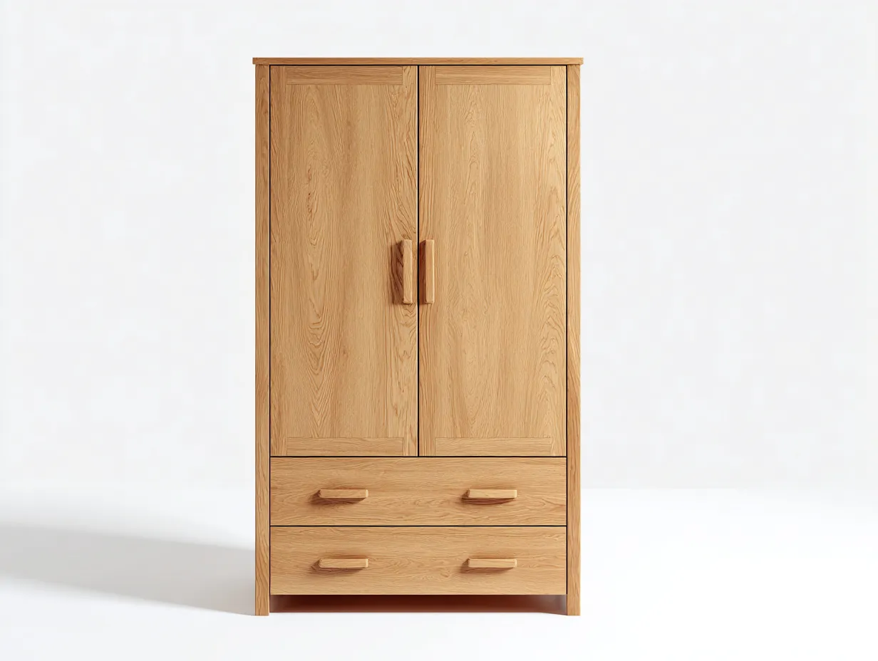 Armadio - legno di quercia - 96x55x185 cm - naturale - stile moderno-Havengohub