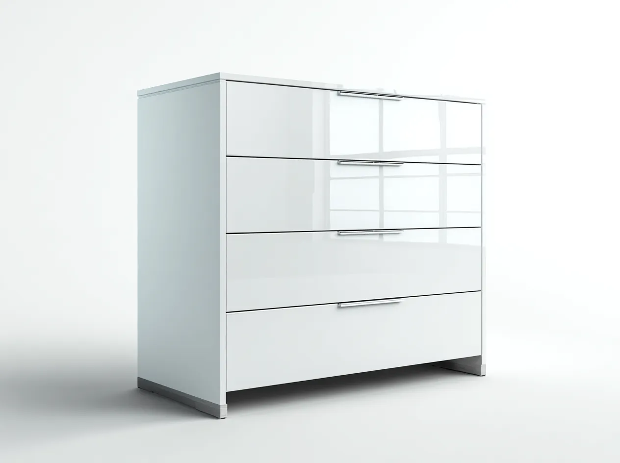 Cassettiera-MDF-110x43x88 cm-Bianco-Laccato lucido moderno-Havengohub
