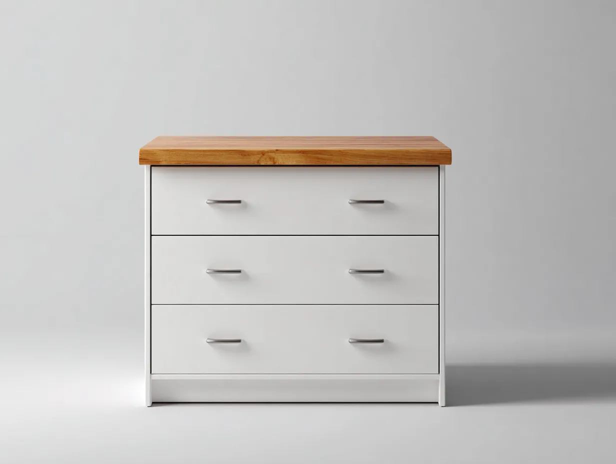 Cassettiera-MDF-Legno-90x41x83 cm-Bianco-Naturale-Minimal moderno-Havengohub