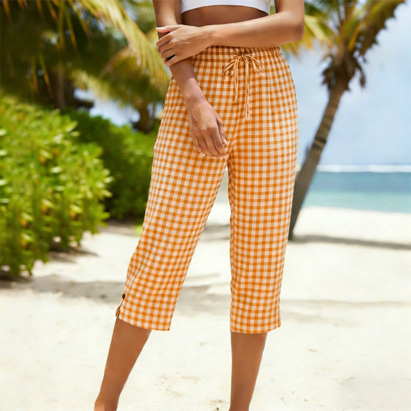 💞 Almost gone! 50,000+ sold – Your favorite cotton-linen capri pants with a classic check. Grab them now for spring & summer! ⏳