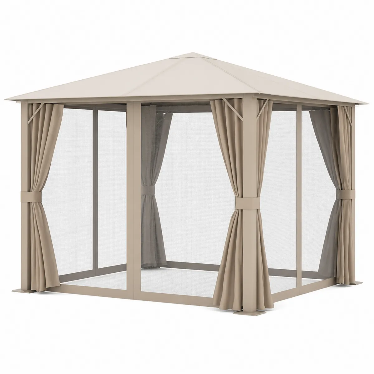 Pavillon en Aluminium avec Rideaux et Moustiquaire