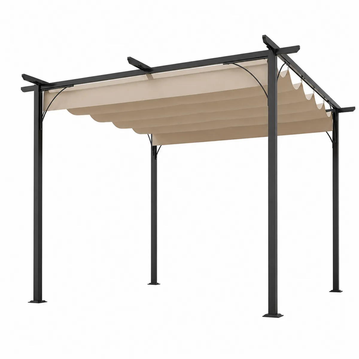 Pergola en Métal 3x3m avec Toile Rétractable