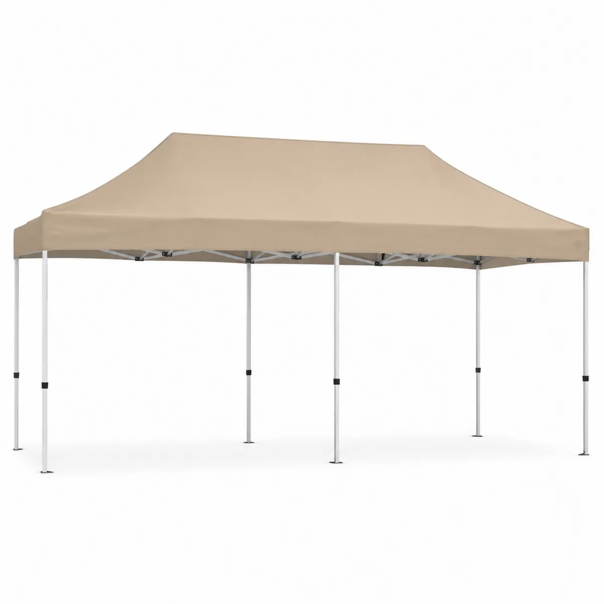 Tente de jardin rectangulaire 3x6m en acier et polyester Beige
