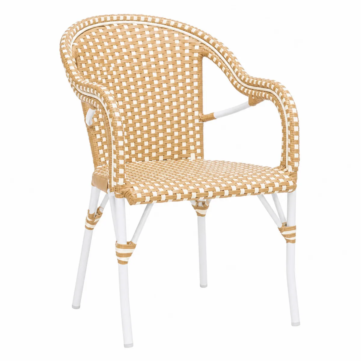 Chaise de jardin en polyéthylène tressé avec structure en aluminium
