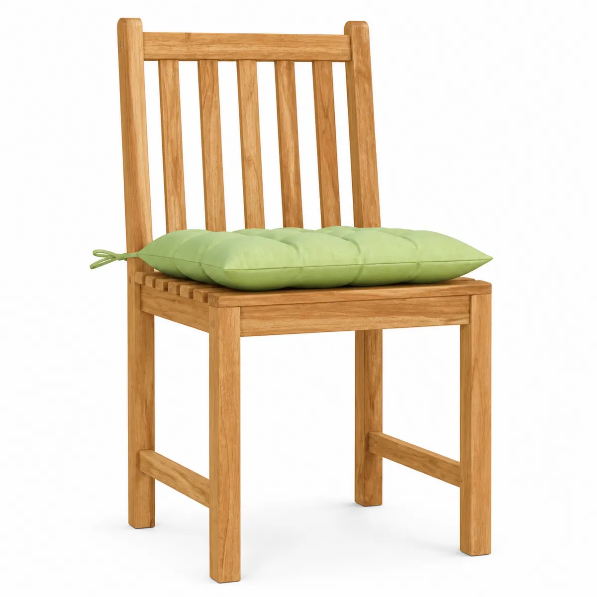 Chaise en bois avec coussin en polyester vert