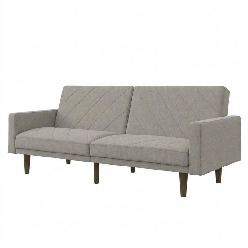 Graues Polstersofa mit Massivholzbeinen-Noblehomeeu
