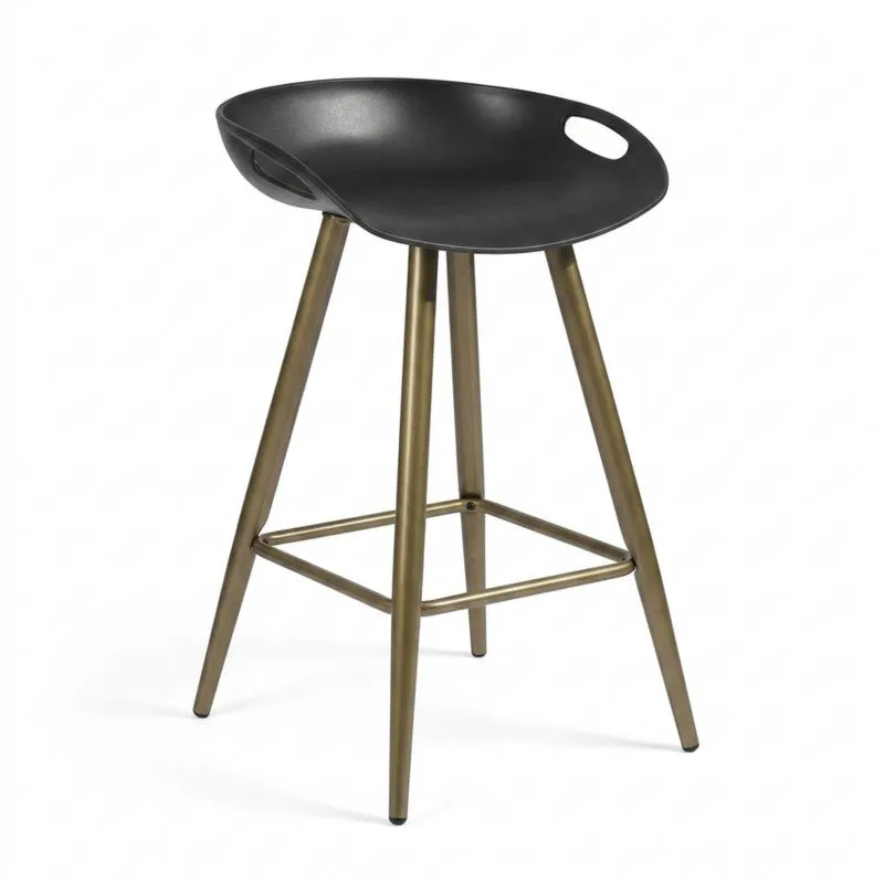 Barhocker – Polypropylen mit schwarzen Stahlbeinen-Noblehomeeu