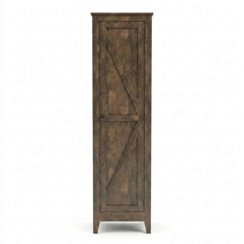 Schmaler Holzschrank 180cm Höhe Braun-Noblehomeeu