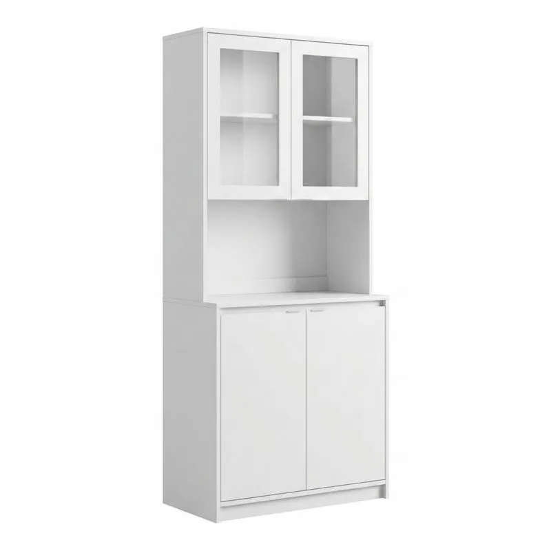 Weißer Schrank mit Glastüren aus MDF-Noblehomeeu