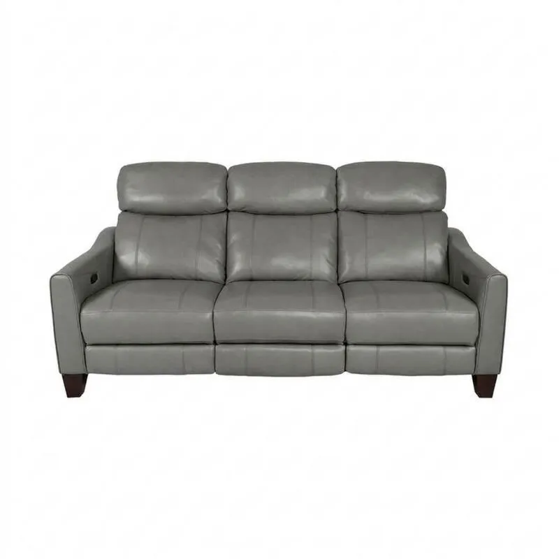 Ledersofa Grau Verstellbare Rückenlehne 220cm-Noblehomeeu