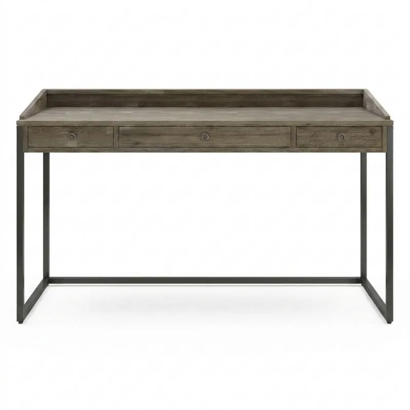 Schreibtisch rechteckig Eichenholz Stahlrahmen-Noblehomeeu