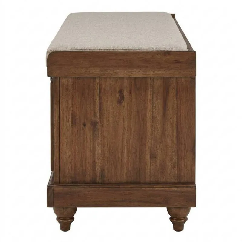 Hocker aus Kautschukholz und beigem Polyesterschaum-Noblehomeeu