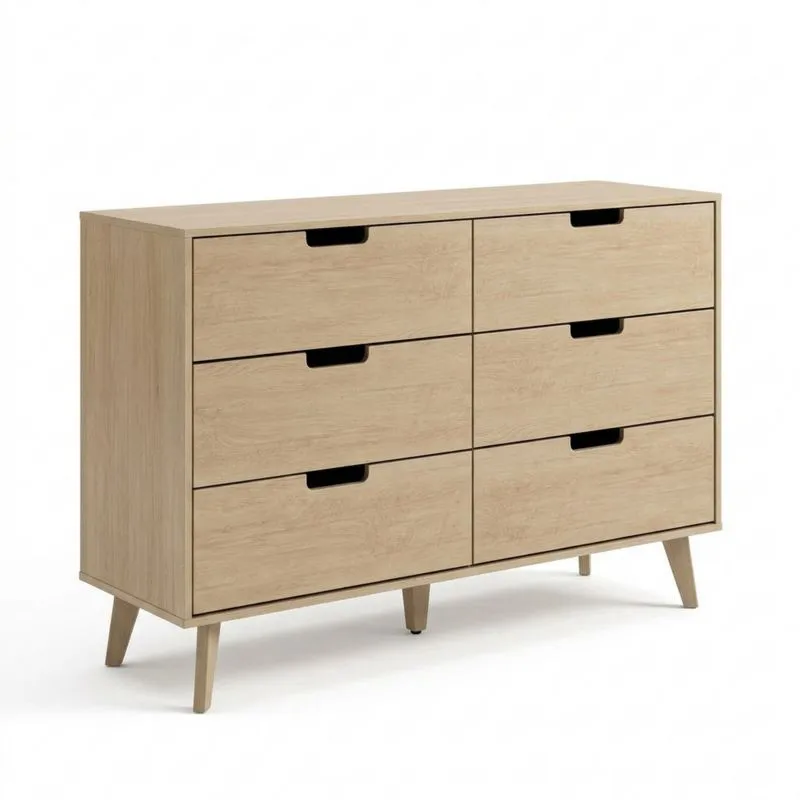 Kommode mit 6 Schubladen aus MDF in Eiche-Noblehomeeu