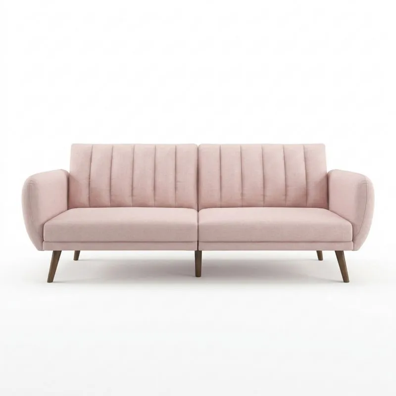 2-Sitzer Sofa Samt Eichenholz Rosa 207cm-Noblehomeeu
