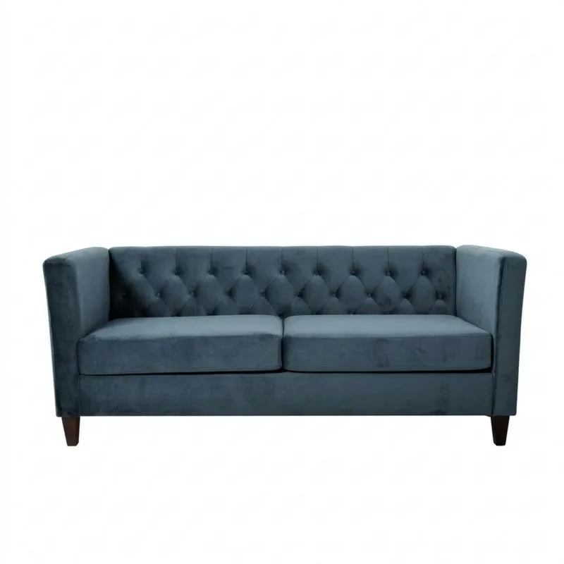3-Sitzer Sofa aus Samt Blau-Noblehomeeu
