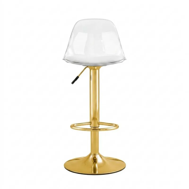 Barhocker aus Polycarbonat und Stahl Gold verstellbar-Noblehomeeu