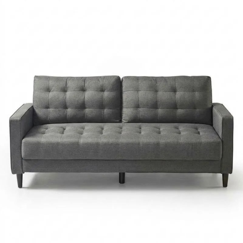 Sofa aus Polyesterstoff in Dunkelgrau, 3-Sitzer-Noblehomeeu