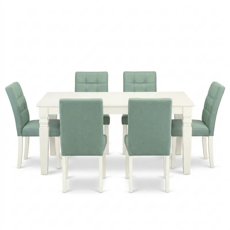 Essgruppe aus weiß-grüner Kiefer und Polyester-Noblehomeeu