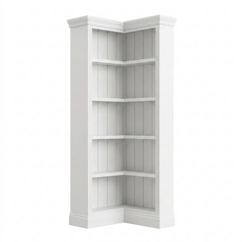 Eckbücherregal MDF Weiß 180x60x30 cm 5 Ebenen-Noblehomeeu