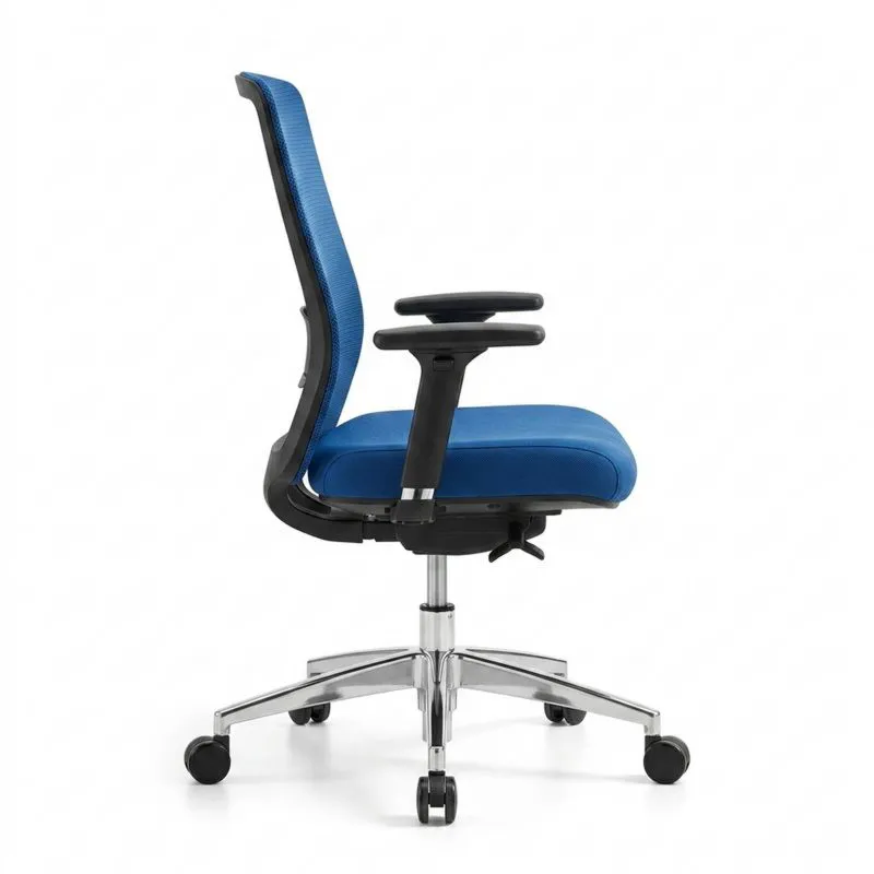 Bürostuhl aus blauer Aluminiumlegierung und Polyester-Noblehomeeu