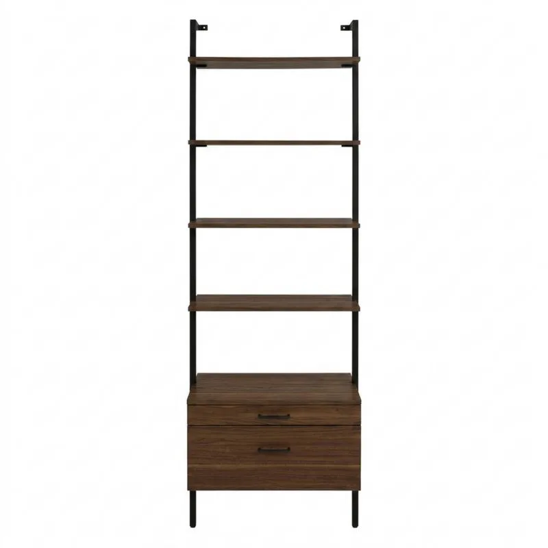 Regal mit Schubladen MDF-Holz und Stahl Braun 180cm-Noblehomeeu
