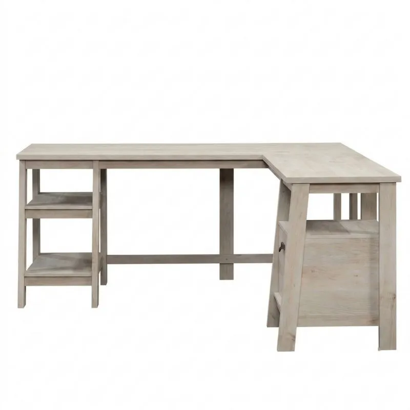 Eckschreibtisch Kiefernholz L-Form mit Regalen 150x120 cm-Noblehomeeu