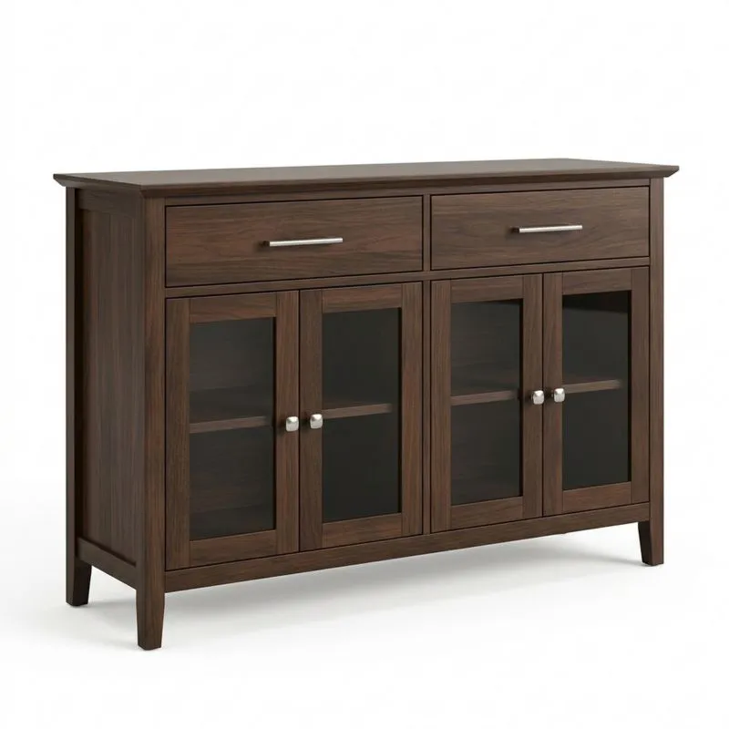 Sideboard aus Eiche mit gehärteten Glastüren-Noblehomeeu