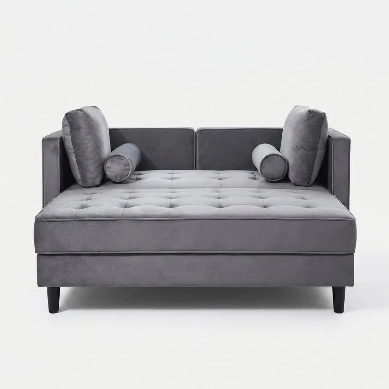 Sofa aus Samt in Dunkelgrau mit Kissen-Noblehomeeu