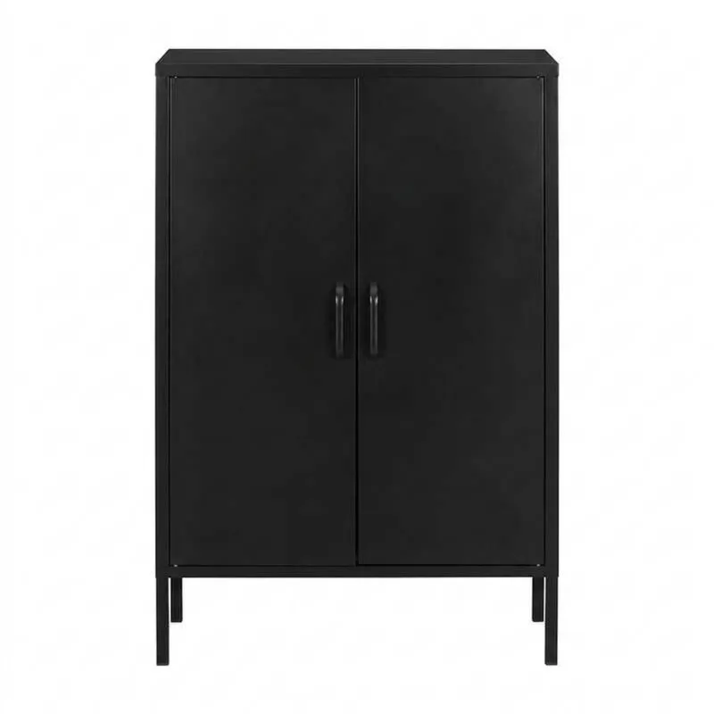 Schwarzer Stahlschrank mit Doppeltür-Noblehomeeu