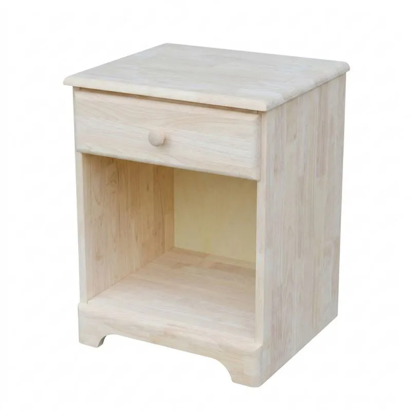 Nachttisch aus Kiefernholz Natur mit Schublade 50cm hoch-Noblehomeeu