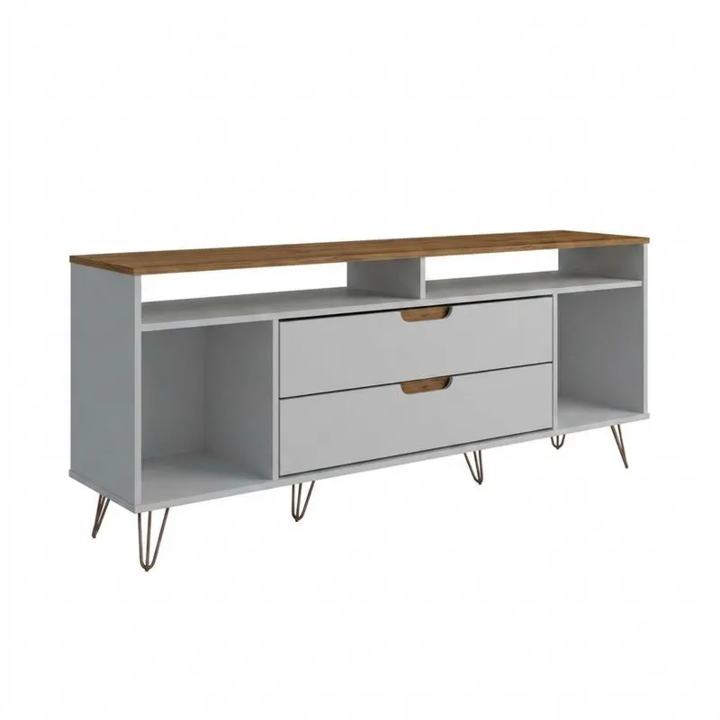 TV-Schrank aus grauem Eichenspan und Stahl-Noblehomeeu