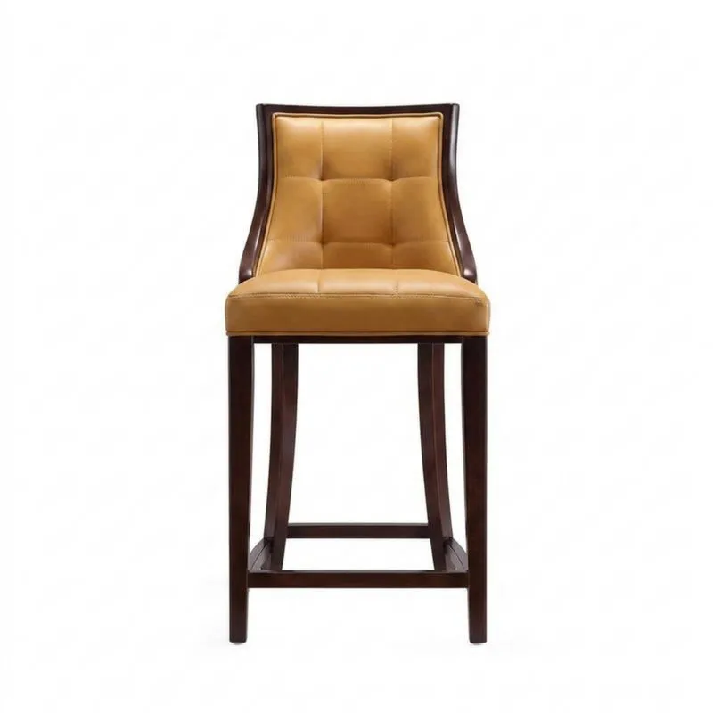 Barhocker aus brauner Birke und Leder-Noblehomeeu